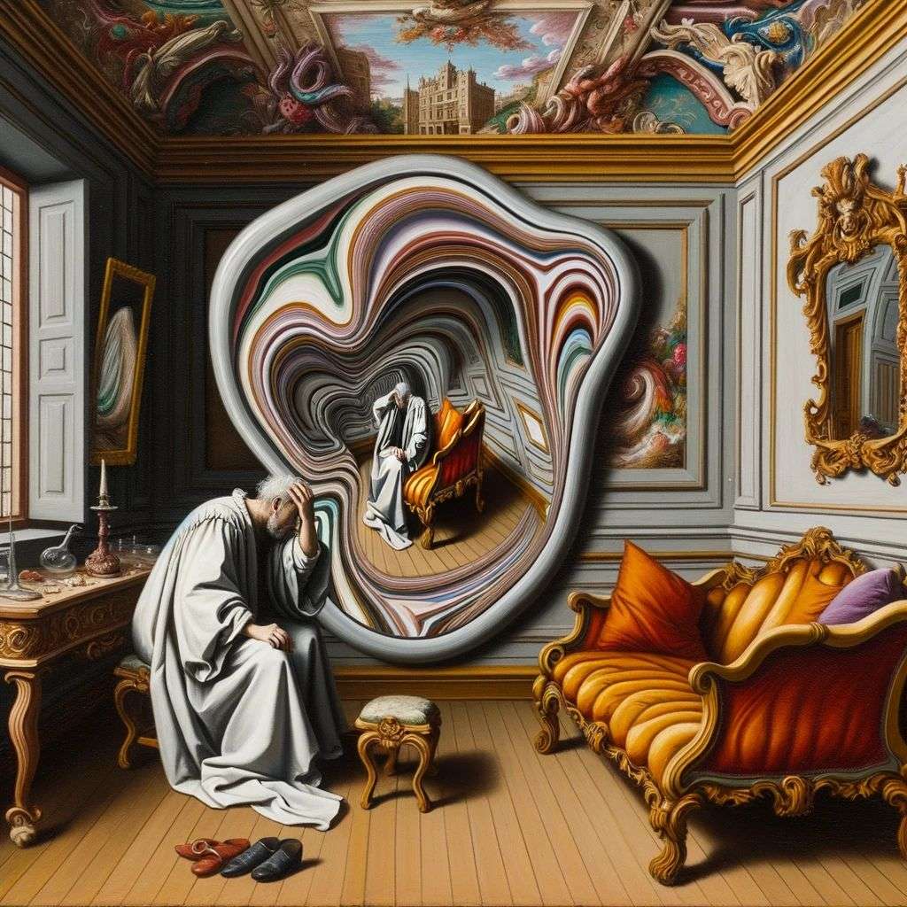 a representation of anxiety, painting, renaissance style